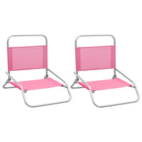 Thumbnail for Klappbare Strandstühle 2 Stk. Rosa Stoff