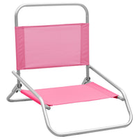 Thumbnail for Klappbare Strandstühle 2 Stk. Rosa Stoff