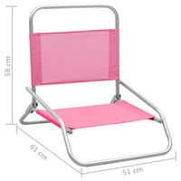 Thumbnail for Klappbare Strandstühle 2 Stk. Rosa Stoff
