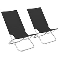 Thumbnail for Klappbare Strandstühle 2 Stk. Schwarz Stoff