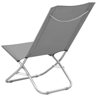 Thumbnail for Klappbare Strandstühle 2 Stk. Grau Stoff