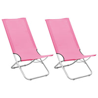 Thumbnail for Klappbare Strandstühle 2 Stk. Rosa Stoff