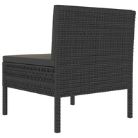 Thumbnail for Gartenstühle 3 Stk. mit Auflagen Poly Rattan Schwarz