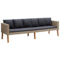 Thumbnail for 3-Sitzer-Gartensofa mit Auflagen Poly Rattan Beige
