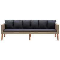 Thumbnail for 3-Sitzer-Gartensofa mit Auflagen Poly Rattan Beige