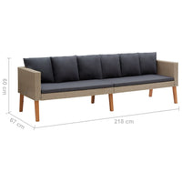 Thumbnail for 3-Sitzer-Gartensofa mit Auflagen Poly Rattan Beige