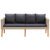 Thumbnail for 2-Sitzer-Gartensofa mit Auflagen Poly Rattan Beige