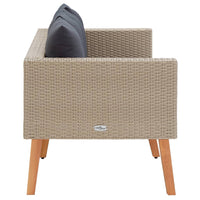 Thumbnail for 2-Sitzer-Gartensofa mit Auflagen Poly Rattan Beige