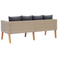 Thumbnail for 2-Sitzer-Gartensofa mit Auflagen Poly Rattan Beige
