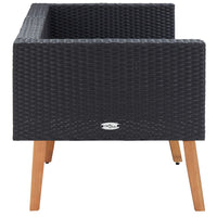 Thumbnail for 2-Sitzer-Gartensofa mit Auflagen Poly Rattan Schwarz