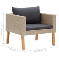 Thumbnail for 1-Sitzer-Gartensofa mit Auflagen Poly Rattan Beige
