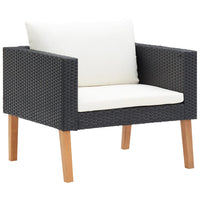 Thumbnail for 1-Sitzer-Gartensofa mit Auflagen Poly Rattan Schwarz