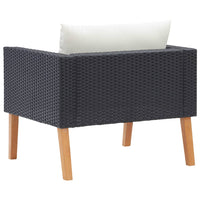 Thumbnail for 1-Sitzer-Gartensofa mit Auflagen Poly Rattan Schwarz