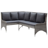 Thumbnail for Garten-Ecksofas 2 Stk. Poly Rattan Grau