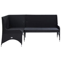 Thumbnail for Garten-Ecksofa 2-tlg. Poly Rattan Schwarz