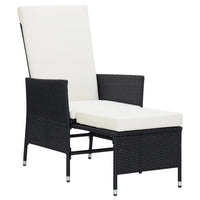 Thumbnail for Garten-Liegestuhl mit Auflagen Poly Rattan Schwarz