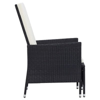 Thumbnail for Garten-Liegestuhl mit Auflagen Poly Rattan Schwarz