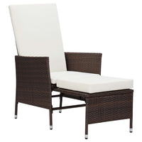 Thumbnail for Garten-Liegestuhl mit Auflagen Poly Rattan Braun
