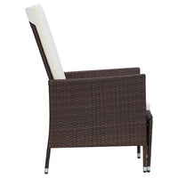 Thumbnail for Garten-Liegestuhl mit Auflagen Poly Rattan Braun
