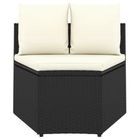 Thumbnail for 2-tlg. Garten-Sofagarnitur mit Auflagen Poly Rattan Schwarz