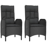 Thumbnail for Gartenstühle 2 Stk. Poly Rattan Schwarz
