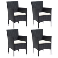 Thumbnail for Garten-Essstühle 4 Stk. Poly Rattan Schwarz