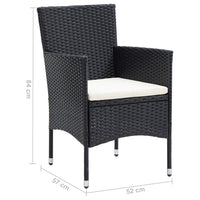Thumbnail for Garten-Essstühle 4 Stk. Poly Rattan Schwarz