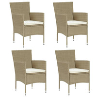 Thumbnail for Garten-Essstühle 4 Stk. Poly Rattan Beige