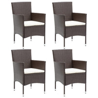 Thumbnail for Garten-Essstühle 4 Stk. Poly Rattan Braun
