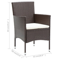 Thumbnail for Garten-Essstühle 4 Stk. Poly Rattan Braun