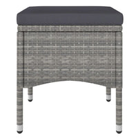 Thumbnail for 4-tlg. Gartenstuhl und Hocker Set Poly Rattan Grau