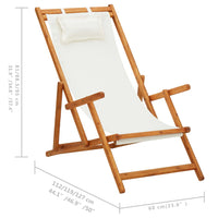 Thumbnail for Klappbarer Strandstuhl Eukalyptus Massivholz und Stoff Creme