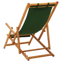 Thumbnail for Strandstuhl Klappbar Massivholz Eukalyptus und Stoff Grün