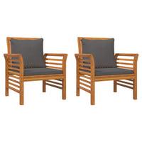 Thumbnail for Gartensessel mit Dunkelgrauen Kissen 2 Stk. Massivholz Akazie