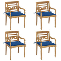 Thumbnail for Batavia-Stühle mit Kissen 4 Stk. Massivholz Teak