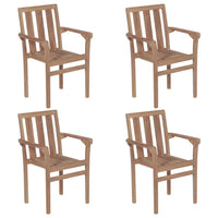 Thumbnail for Stapelbare Gartenstühle 4 Stk. Massivholz Teak