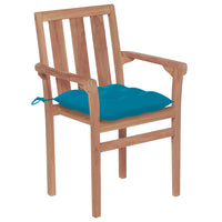 Thumbnail for Stapelbare Gartenstühle mit Kissen 4 Stk. Massivholz Teak