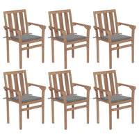 Thumbnail for Stapelbare Gartenstühle mit Kissen 6 Stk. Massivholz Teak