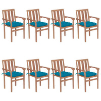 Thumbnail for Stapelbare Gartenstühle mit Kissen 8 Stk. Massivholz Teak
