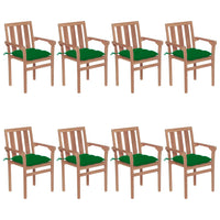 Thumbnail for Stapelbare Gartenstühle mit Kissen 8 Stk. Massivholz Teak
