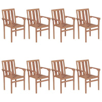 Thumbnail for Stapelbare Gartenstühle mit Kissen 8 Stk. Massivholz Teak