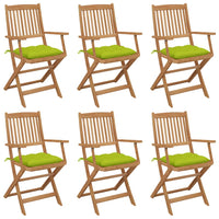 Thumbnail for Klappbare Gartenstühle 6 Stk. mit Kissen Massivholz Akazie