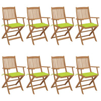 Thumbnail for Klappbare Gartenstühle 8 Stk. mit Kissen Massivholz Akazie