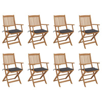 Thumbnail for Klappbare Gartenstühle mit Kissen 8 Stk. Massivholz Akazie