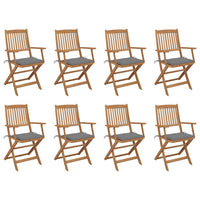 Thumbnail for Klappbare Gartenstühle mit Kissen 8 Stk. Massivholz Akazie