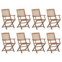 Thumbnail for Klappbare Gartenstühle mit Kissen 8 Stk. Massivholz Akazie