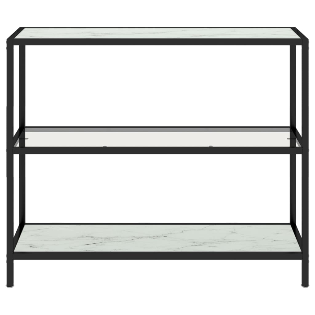 Regal Transparent und Marmor Weiß 100x36x90 cm Gehärtetes Glas