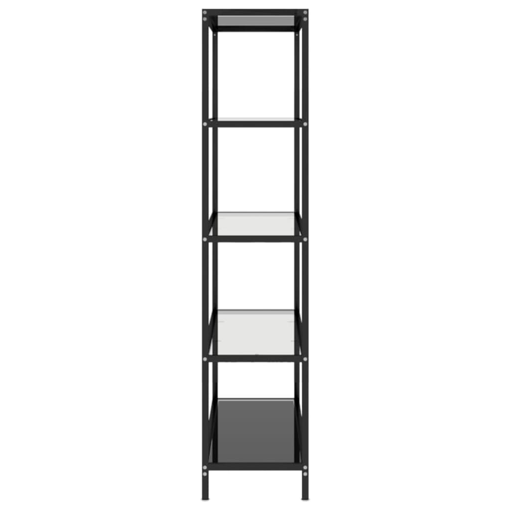 Regal Schwarz und Transparent 100x36x168 cm Gehärtetes Glas