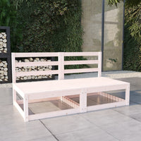 Thumbnail for Gartensofa 2-Sitzer Weiß Massivholz Kiefer