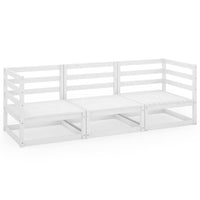 Thumbnail for Outdoor-Sofa 3-Sitzer Weiß Massivholz Kiefer